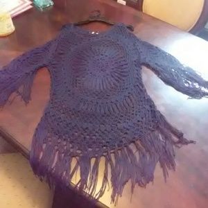 Black knitted blouse/throw over